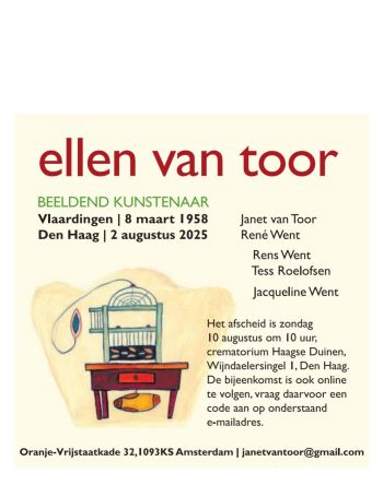 In Memoriam - Ellen van Toor